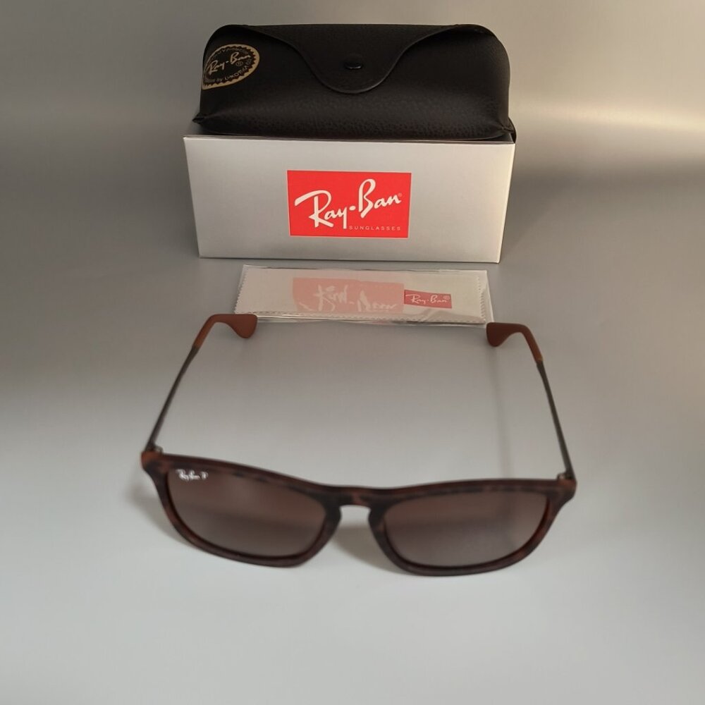 NEW Ray-Ban RB4187 CHRIS Polarized Tortoise Frame Brown Gradient Lens 54-18